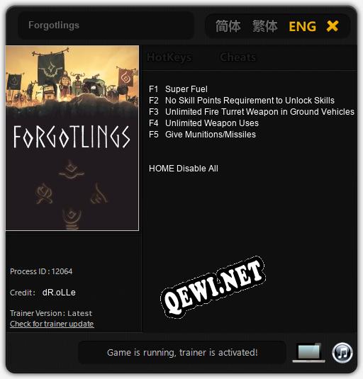 Forgotlings: Трейнер +5 [v1.7]