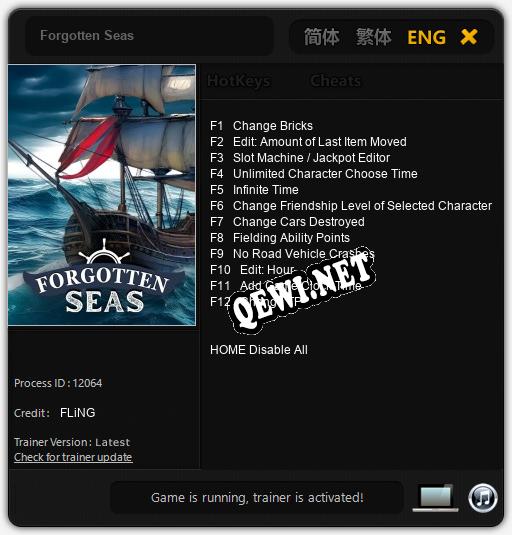 Forgotten Seas: ТРЕЙНЕР И ЧИТЫ (V1.0.45)