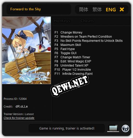 Forward to the Sky: Трейнер +11 [v1.4]