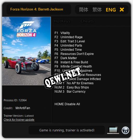 Трейнер для Forza Horizon 4: Barrett-Jackson Car [v1.0.9]