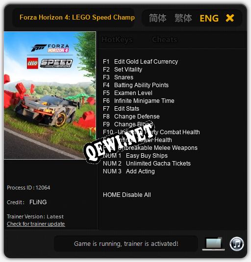 Forza Horizon 4: LEGO Speed Champions: Трейнер +15 [v1.7]