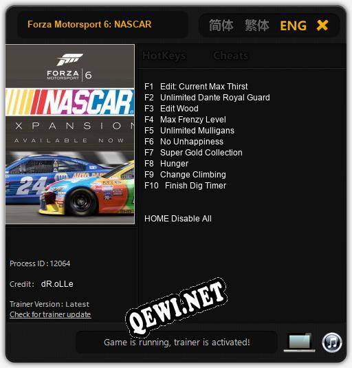 Forza Motorsport 6: NASCAR: Трейнер +10 [v1.9]