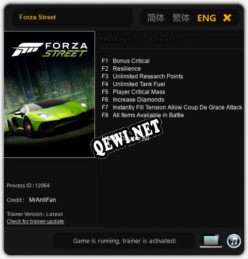 Forza Street: Читы, Трейнер +8 [MrAntiFan]