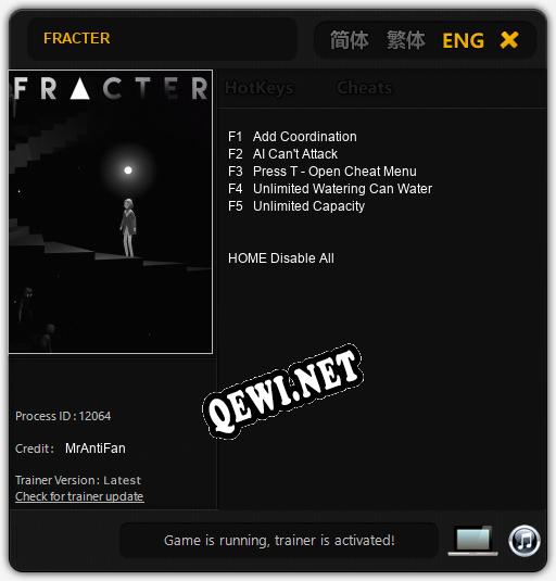 FRACTER: ТРЕЙНЕР И ЧИТЫ (V1.0.84)