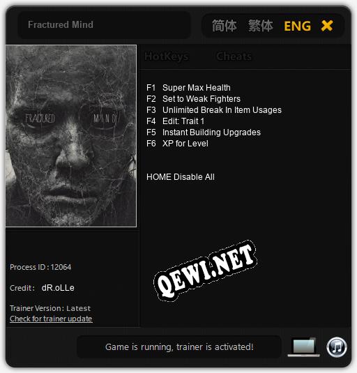 Fractured Mind: Трейнер +6 [v1.7]
