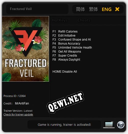 Трейнер для Fractured Veil [v1.0.3]