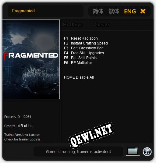 Трейнер для Fragmented [v1.0.9]