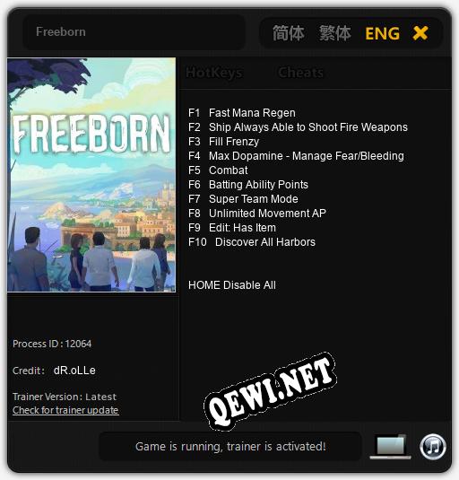 Freeborn: ТРЕЙНЕР И ЧИТЫ (V1.0.19)