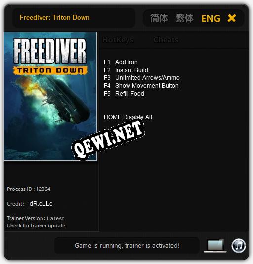Freediver: Triton Down: ТРЕЙНЕР И ЧИТЫ (V1.0.23)