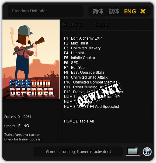 Трейнер для Freedom Defender [v1.0.7]