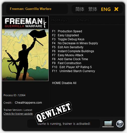 Freeman: Guerrilla Warfare: ТРЕЙНЕР И ЧИТЫ (V1.0.46)