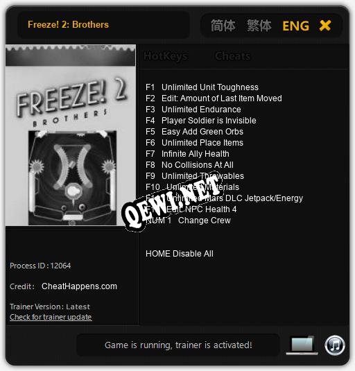 Freeze! 2: Brothers: ТРЕЙНЕР И ЧИТЫ (V1.0.49)