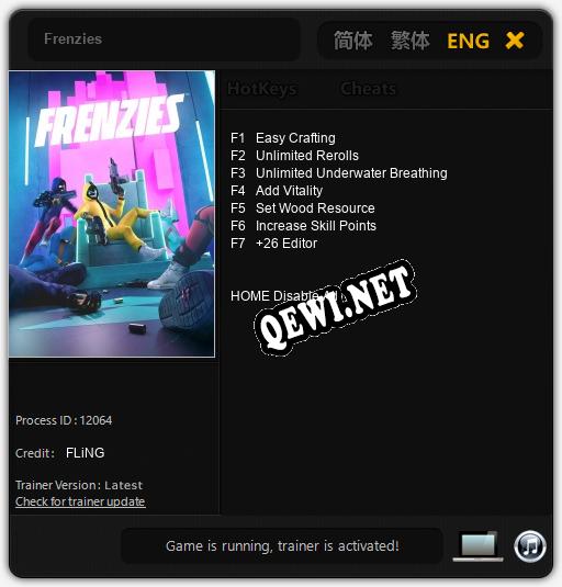 Frenzies: ТРЕЙНЕР И ЧИТЫ (V1.0.77)