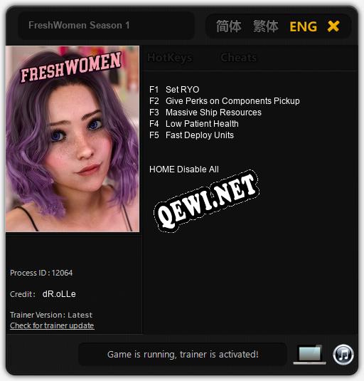 FreshWomen Season 1: ТРЕЙНЕР И ЧИТЫ (V1.0.46)
