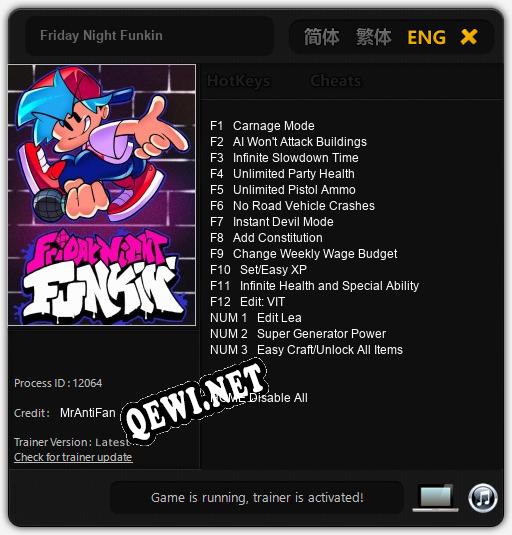 Friday Night Funkin: Трейнер +15 [v1.1]
