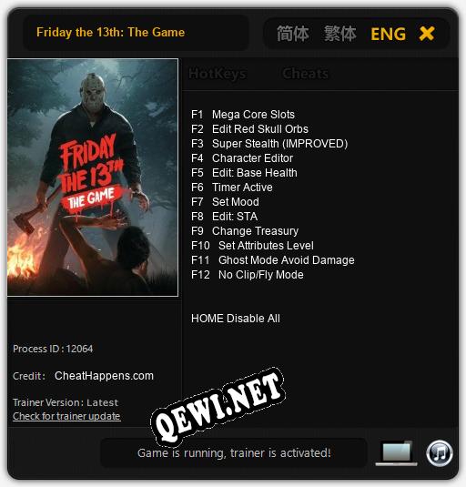 Friday the 13th: The Game: Трейнер +12 [v1.7]
