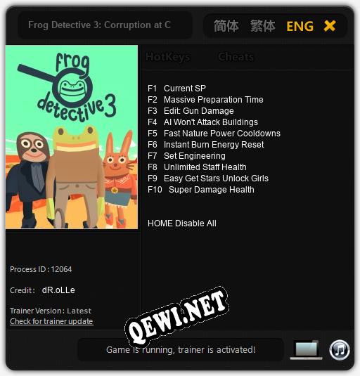 Frog Detective 3: Corruption at Cowboy County: ТРЕЙНЕР И ЧИТЫ (V1.0.18)