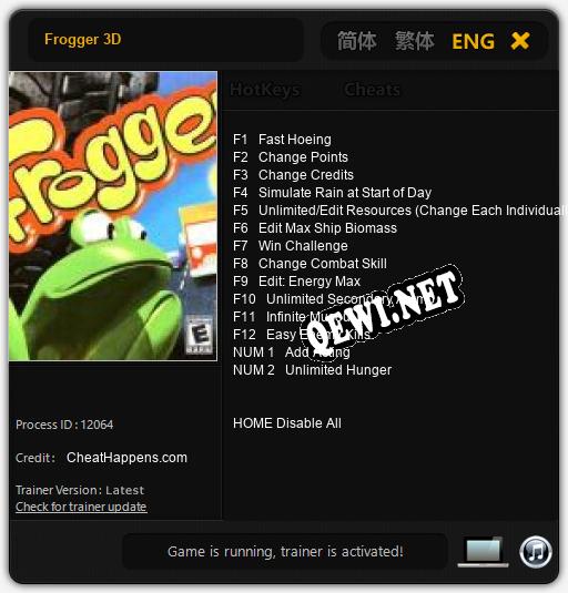 Frogger 3D: Читы, Трейнер +14 [CheatHappens.com]