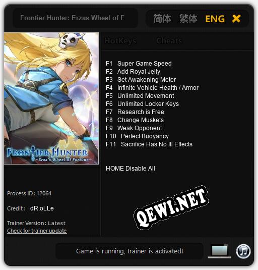 Frontier Hunter: Erzas Wheel of Fortune: Читы, Трейнер +11 [dR.oLLe]