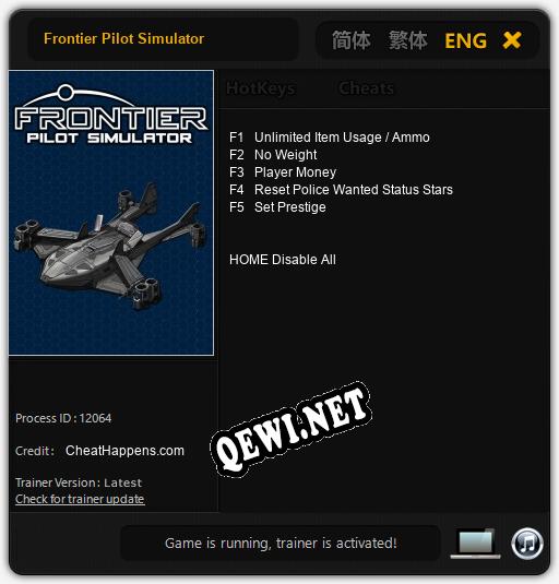 Frontier Pilot Simulator: Читы, Трейнер +5 [CheatHappens.com]