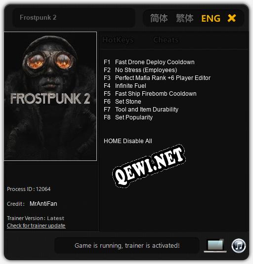 Трейнер для Frostpunk 2 [v1.0.1]