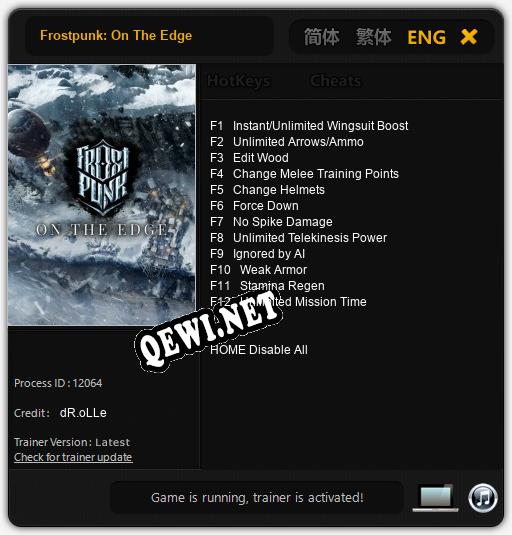 Трейнер для Frostpunk: On The Edge [v1.0.3]