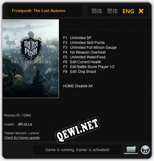 Frostpunk: The Last Autumn: Читы, Трейнер +8 [dR.oLLe]