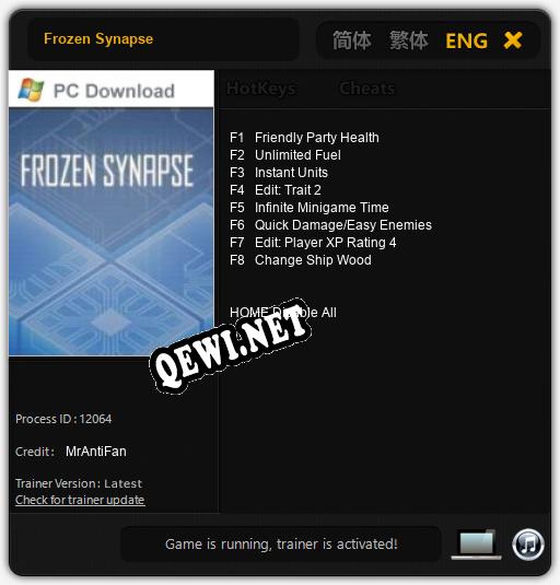Frozen Synapse: Трейнер +8 [v1.4]