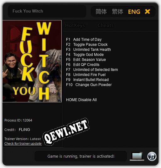 Fuck You Witch: Трейнер +10 [v1.9]