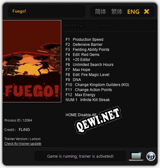 Fuego!: Читы, Трейнер +13 [FLiNG]