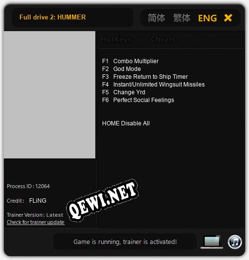 Трейнер для Full drive 2: HUMMER [v1.0.6]