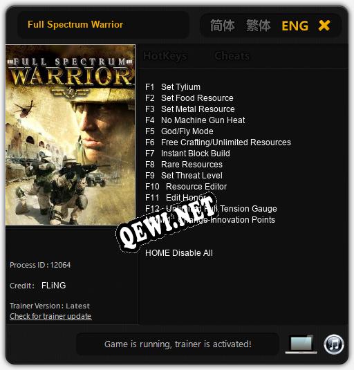 Full Spectrum Warrior: Читы, Трейнер +13 [FLiNG]