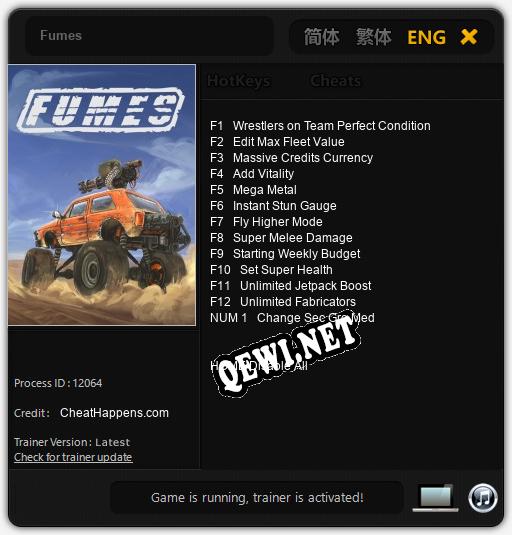 Fumes: ТРЕЙНЕР И ЧИТЫ (V1.0.49)