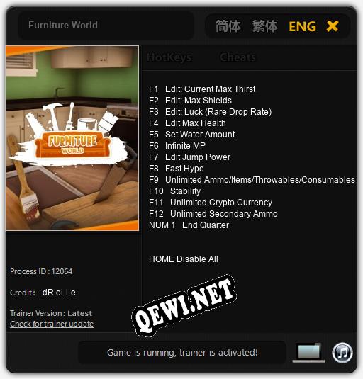 Furniture World: Читы, Трейнер +13 [dR.oLLe]