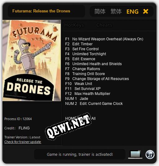 Трейнер для Futurama: Release the Drones [v1.0.3]