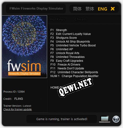 FWsim Fireworks Display Simulator: Трейнер +13 [v1.4]
