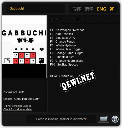 Gabbuchi: ТРЕЙНЕР И ЧИТЫ (V1.0.3)