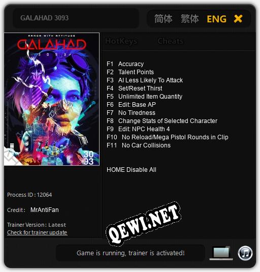 GALAHAD 3093: Трейнер +11 [v1.6]