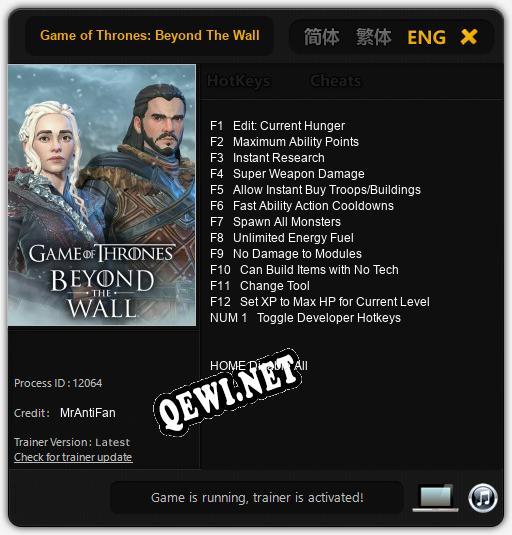 Game of Thrones: Beyond The Wall: Читы, Трейнер +13 [MrAntiFan]