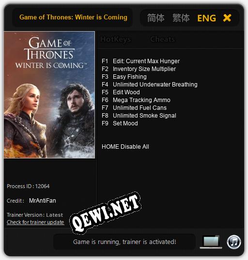 Game of Thrones: Winter is Coming: ТРЕЙНЕР И ЧИТЫ (V1.0.57)