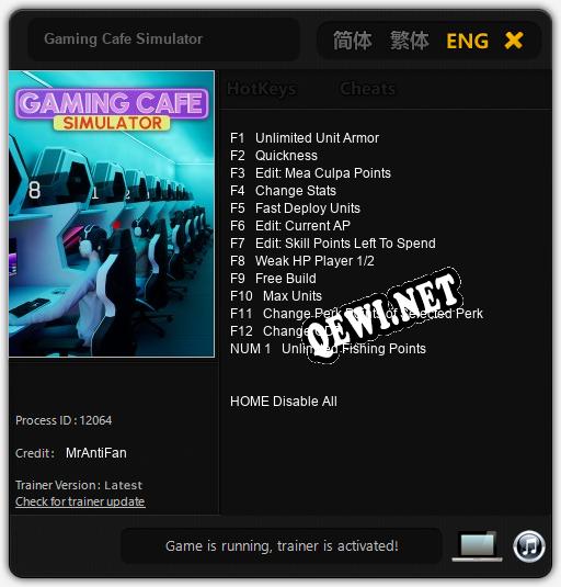 Gaming Cafe Simulator: Трейнер +13 [v1.2]