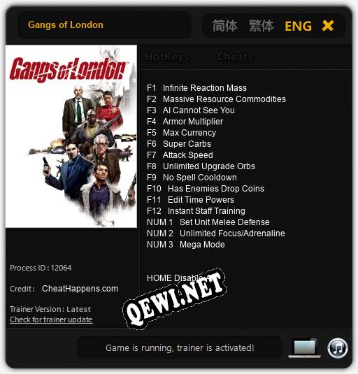 Gangs of London: Трейнер +15 [v1.6]