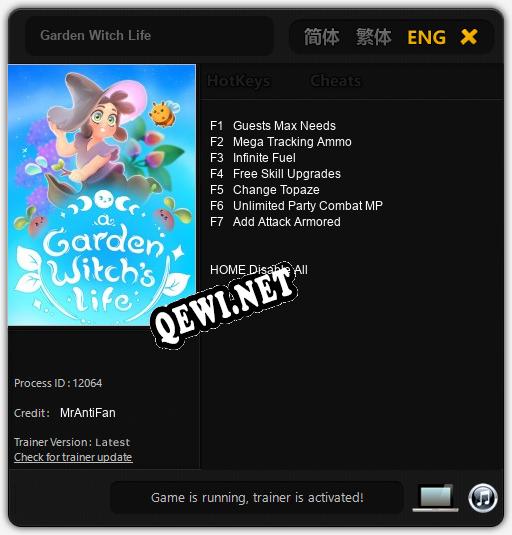 Garden Witch Life: ТРЕЙНЕР И ЧИТЫ (V1.0.20)