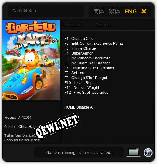 Garfield Kart: Читы, Трейнер +12 [CheatHappens.com]