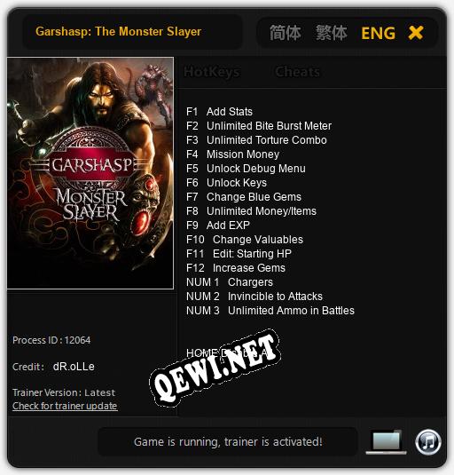 Трейнер для Garshasp: The Monster Slayer [v1.0.1]