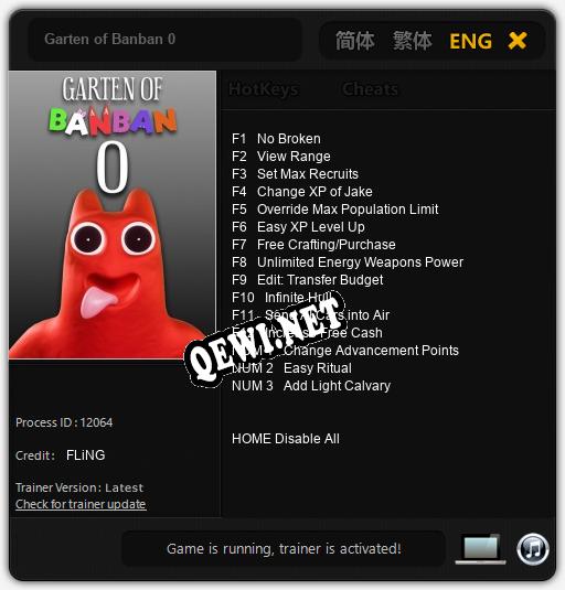Garten of Banban 0: ТРЕЙНЕР И ЧИТЫ (V1.0.53)