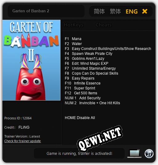 Трейнер для Garten of Banban 2 [v1.0.4]