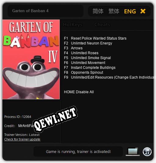 Garten of Banban 4: Читы, Трейнер +9 [MrAntiFan]