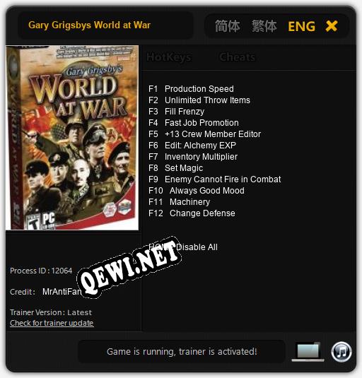 Gary Grigsbys World at War: ТРЕЙНЕР И ЧИТЫ (V1.0.52)