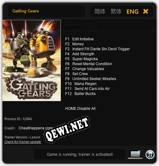 Трейнер для Gatling Gears [v1.0.3]